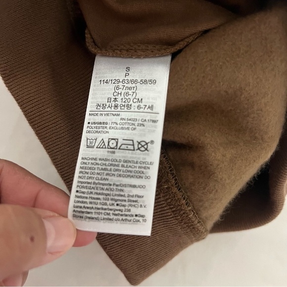 Gap Kids Relaxed Fleece Small Logo Pull-On Shorts Brown & Burnt Orange EUC - Picture 12 of 13